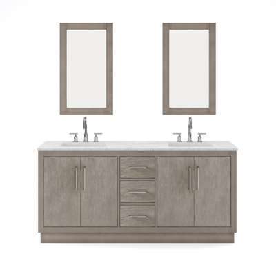 Kamila 72"" Double Bathroom Vanity Set -  Birch Lane™, 647B9E483B16476D9E54ED6E0036029E