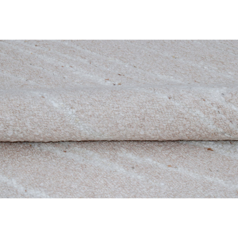 Wool Area Rug in White/Brown, Rectangle 9' x 12'