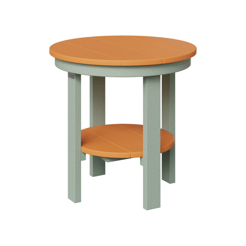 Table de salle à manger ronde Berlin Gardens, 21" H x 21.5" W x 21.5" D, Écume de mer, écume de mer, Orange mangue