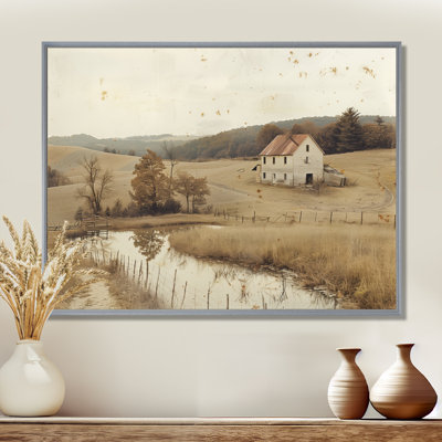 Brown American Farm Landscape II - Farm Wall Art