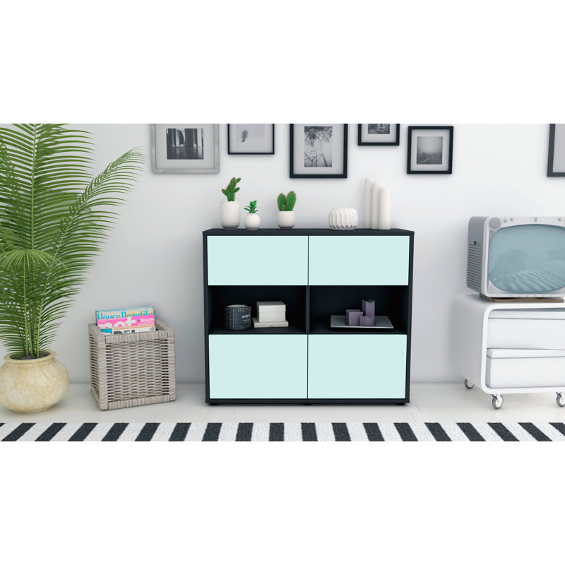 Precita 92cm Sideboard, Anthracite/Light blue