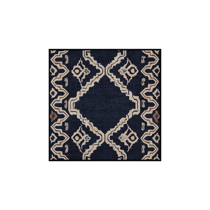 Machine Washable Gray Area Rug, Square 4'