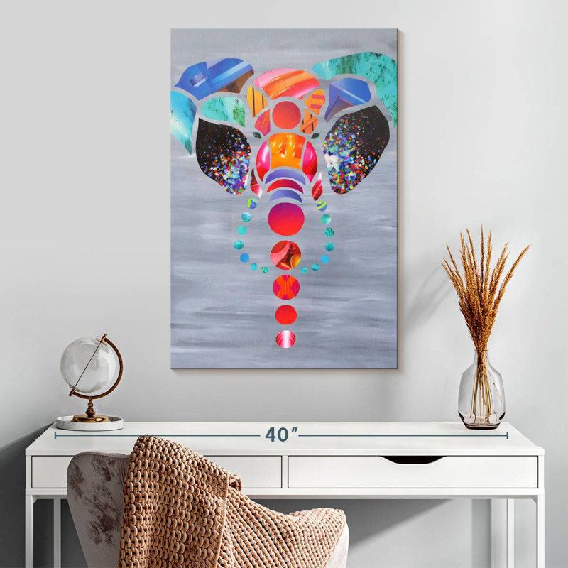 Brampt Abstract Elephant Love, 30" H x 20" W