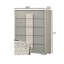 Commode à tiroirs en queue d'aronde de style contemporain 1pc deux tons centre glissières en métal panneaux de bois blanc délavé et finition de pierre gris