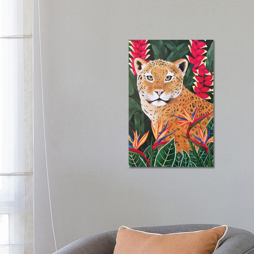 Leopard im Dschungel von Sally B - Galerie-verpackte Leinwand Giclée auf Leinwand