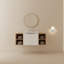 Meuble-lavabo de 48 po avec portes à fermeture en douceur, lavabo et deux petites tablettes de rangement pour une meilleure organisation