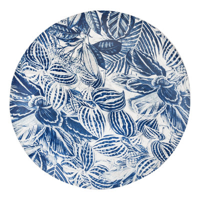 Tapis bleu marine à tissage unique