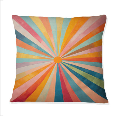 Colorful Mid Century Optical Serenade I - Abstract Midcentury Printed Throw Pillow