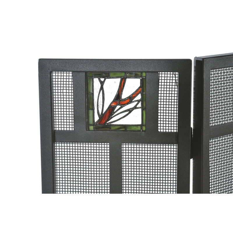 Branch 3 Panel Iron Fireplace Screen