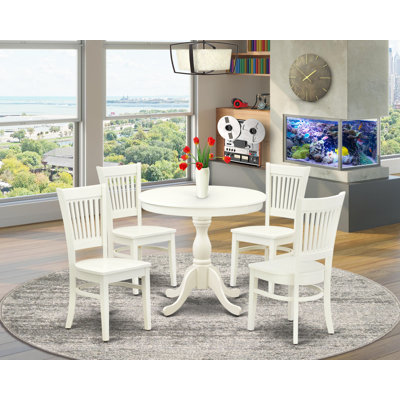 Geil Rubberwood Solid Wood Dining Set by Alcott Hill