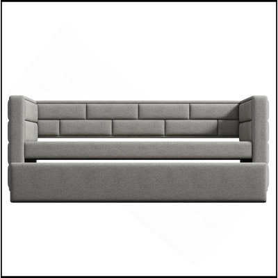 Twin Size Daybed With Trundle, Upholstered Daybed With Padded Back