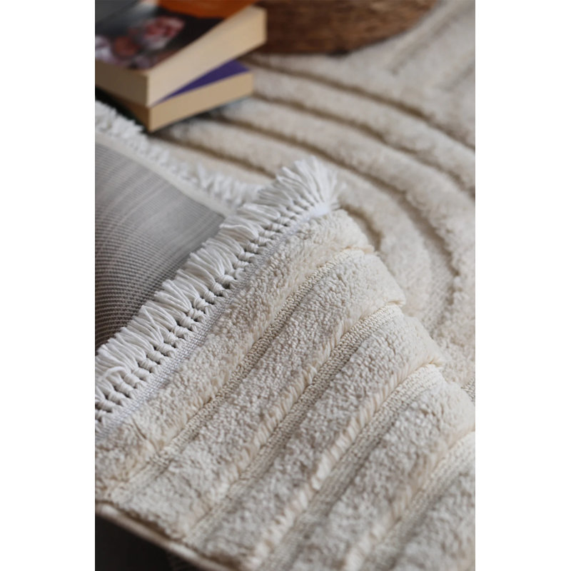 Tapis rayé en coton Xaveria, Rectangle 6 pi 7 po x 13 pi 2 po