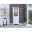 Élégant buffet de garde-manger avec deux tablettes ouvertes, une armoire à une porte et un rangement intérieur pour les maisons modernes