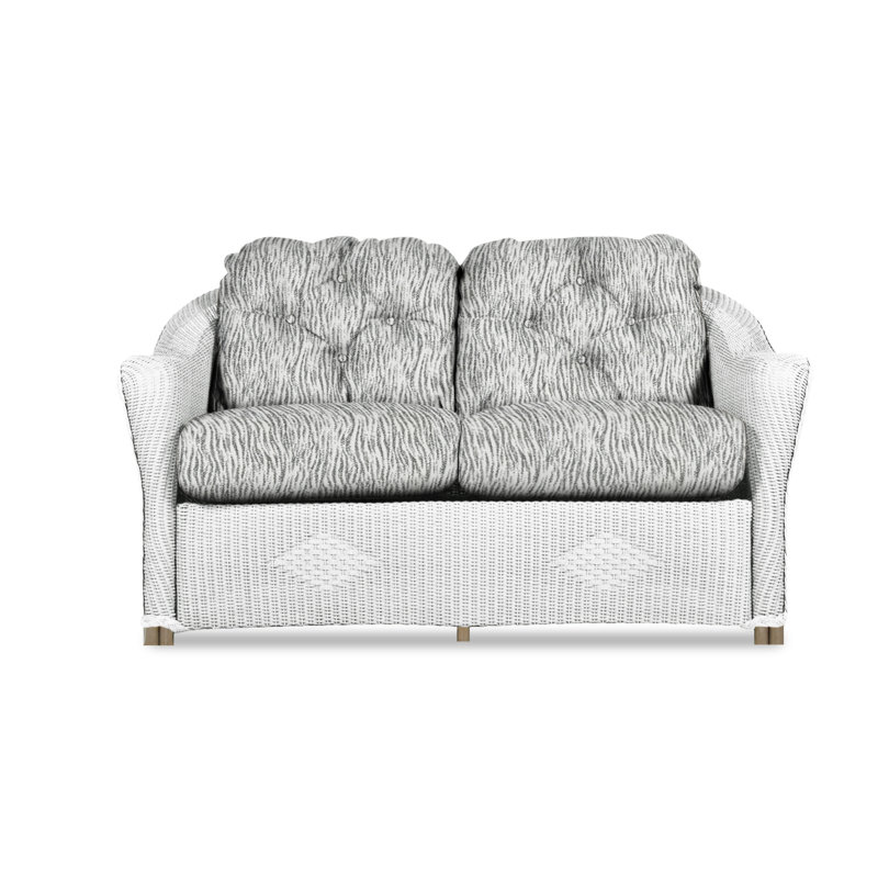 Reflections Outdoor 2 - Seat Loveseat, White, Rollo Linen