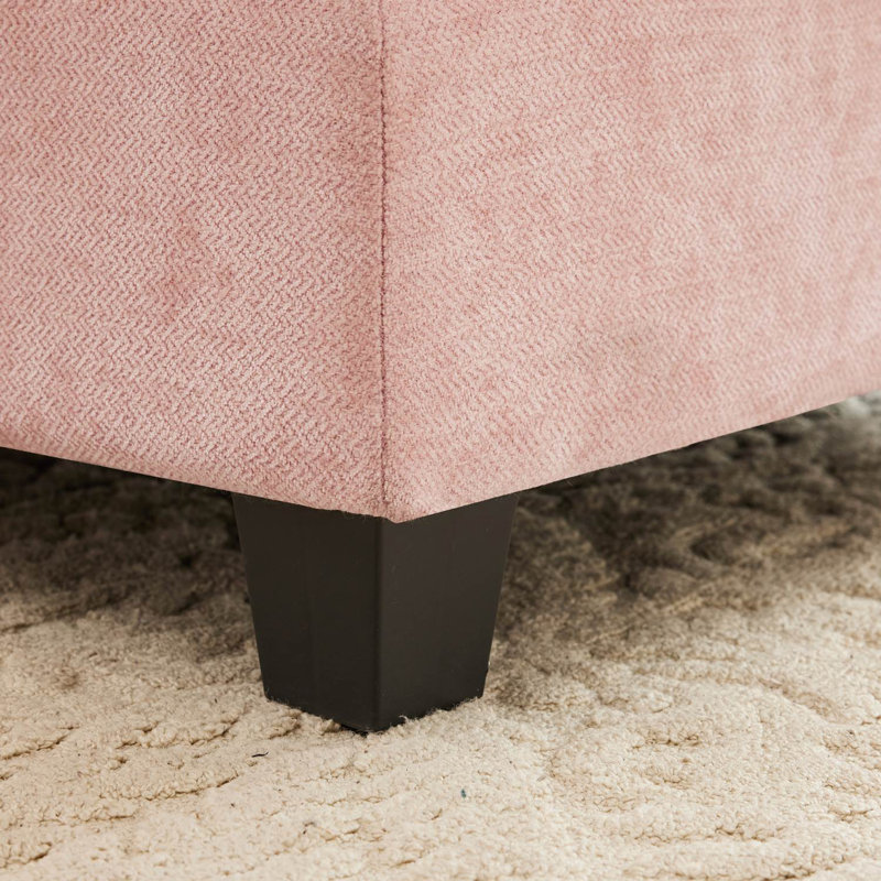 Canapé en chenille 74 "avec repose-pieds Cloud, Rose
