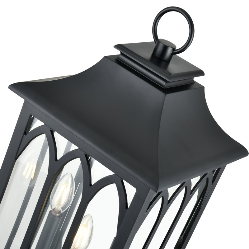 Lanterne d'extérieur 3 lumières en pot thermolaqué noir