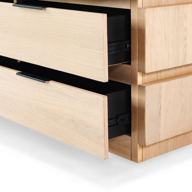 Titus 6 Drawer Stacked Dresser, Oak