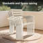 5 Pieces Outdoor Patio Dining Set, 4 Stackable Metal Dining Chairs and 40.6" Round Metal Dining Table-1715354423