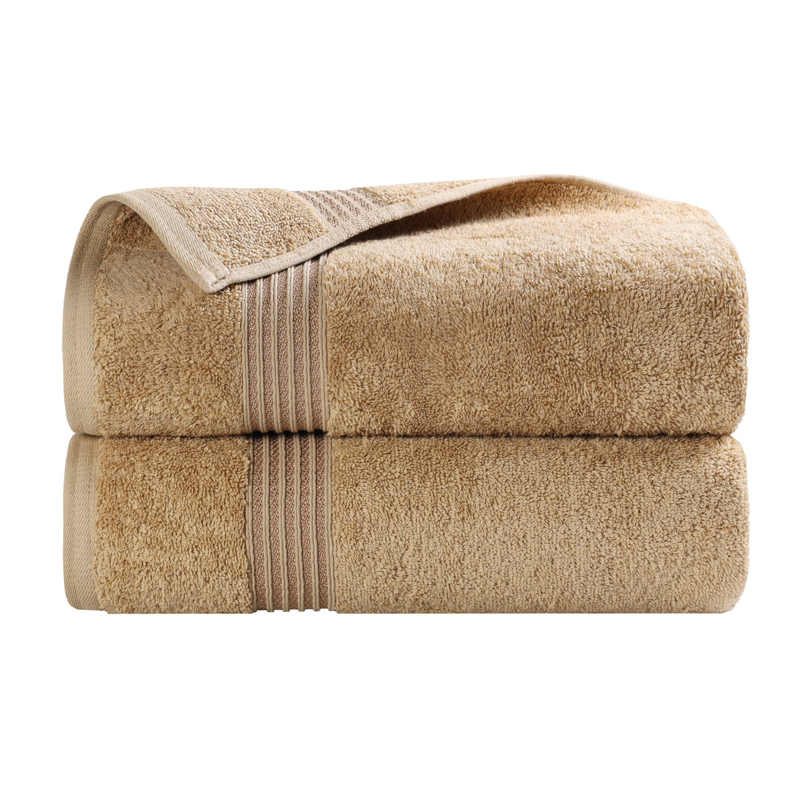 Oleg Egyptian Cotton Bath Sheet Set, Toast, Bath Towels - 2 Pack