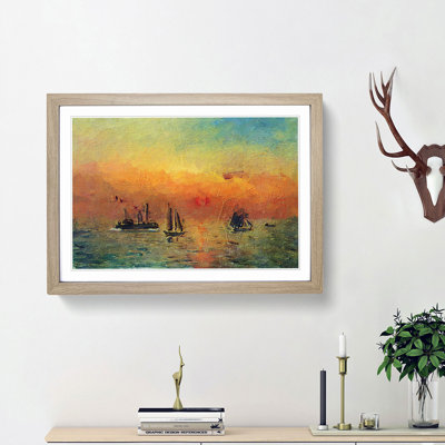 Sunrise in a Port by Fujishima Takeji - Picture Frame Painting Print