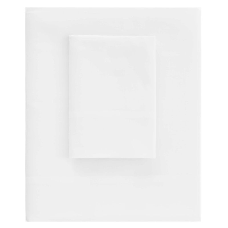 Essential Sateen White Sheet Set, King Sheet Set, White