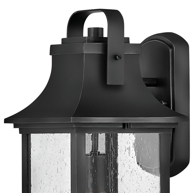 Grant Outdoor Wall Lantern, 16.75" H x 7.25" W x 8.25" D, Black