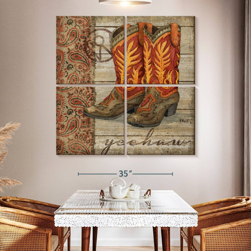 Lelar Wild West Boots I, 50" H x 50" W