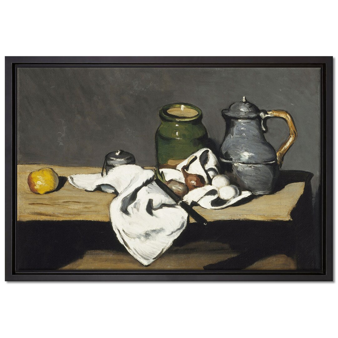 Gerahmtes Leinwandbild Still Life with Open Drawer von Paul Cezanne