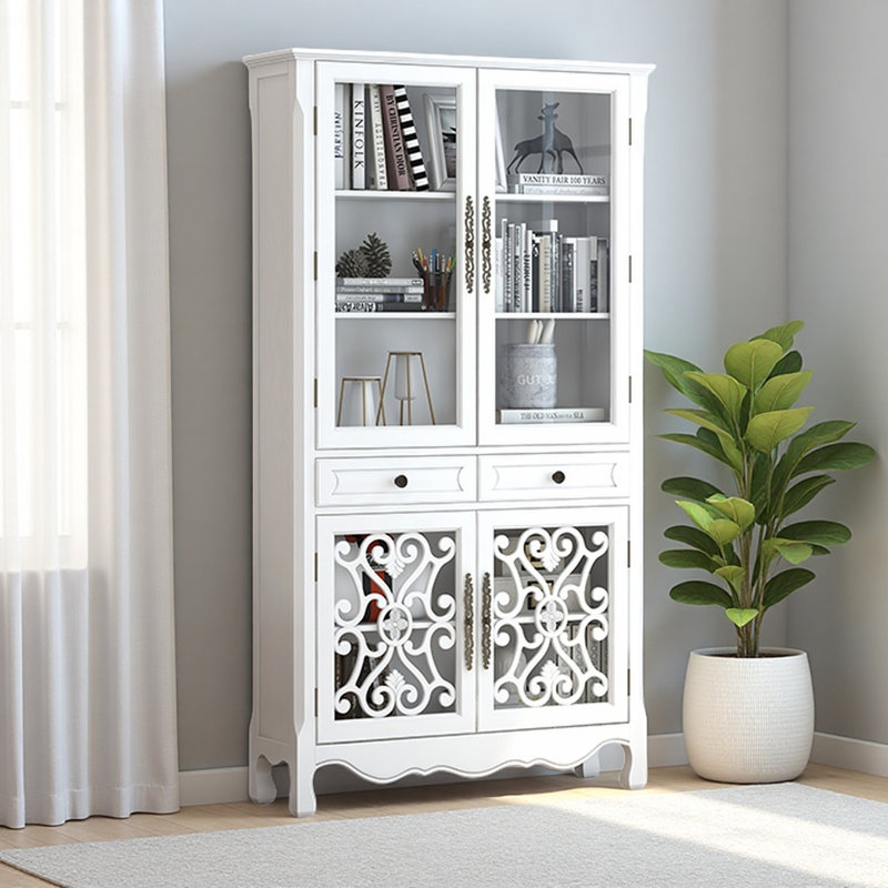 Vitrine simple américaine rétro, Blanc