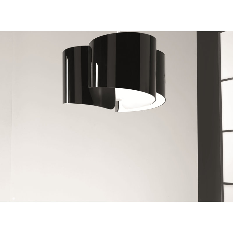 Papiro Glass Flush Mount, White, Black