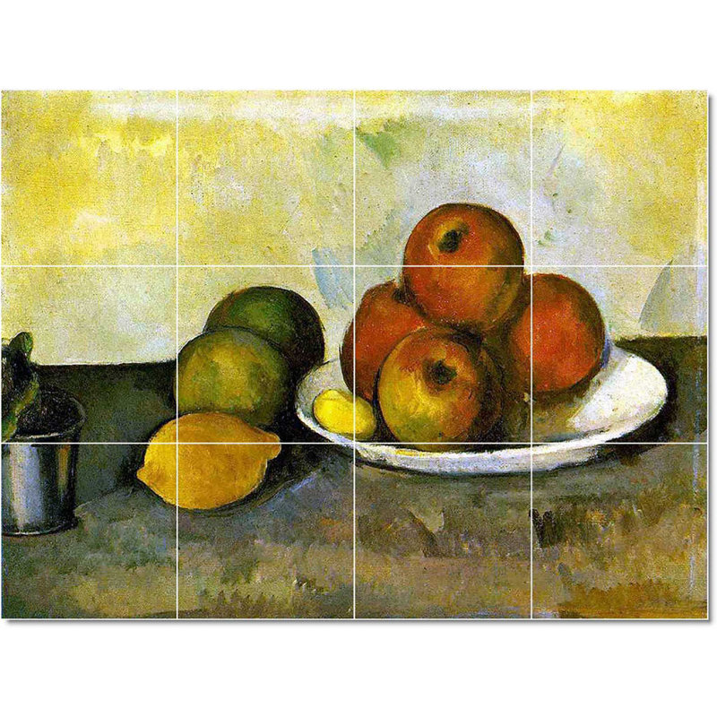 Carreau de céramique décorative 24 po x 18 po 6 po x 6 po, Paul Cezanne, légume à fruits W22206
