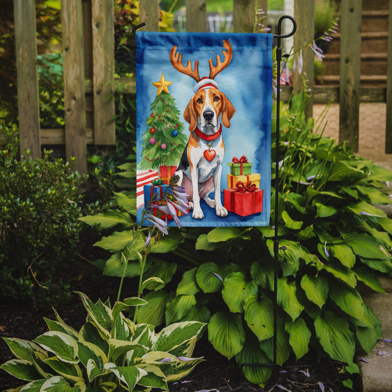 Drapeau de Noël renne de jardin, Foxhound anglais