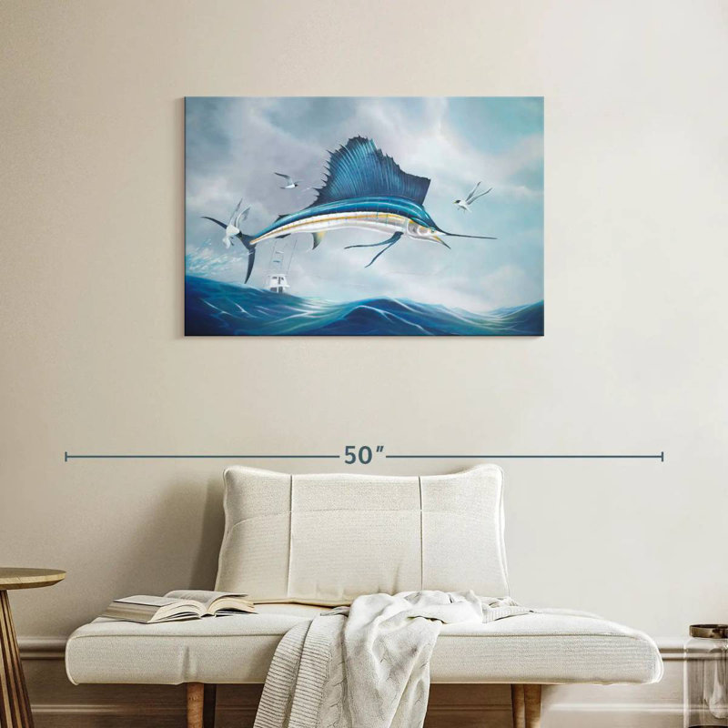 Brampt Blue Marlin, 24" H x 36" W