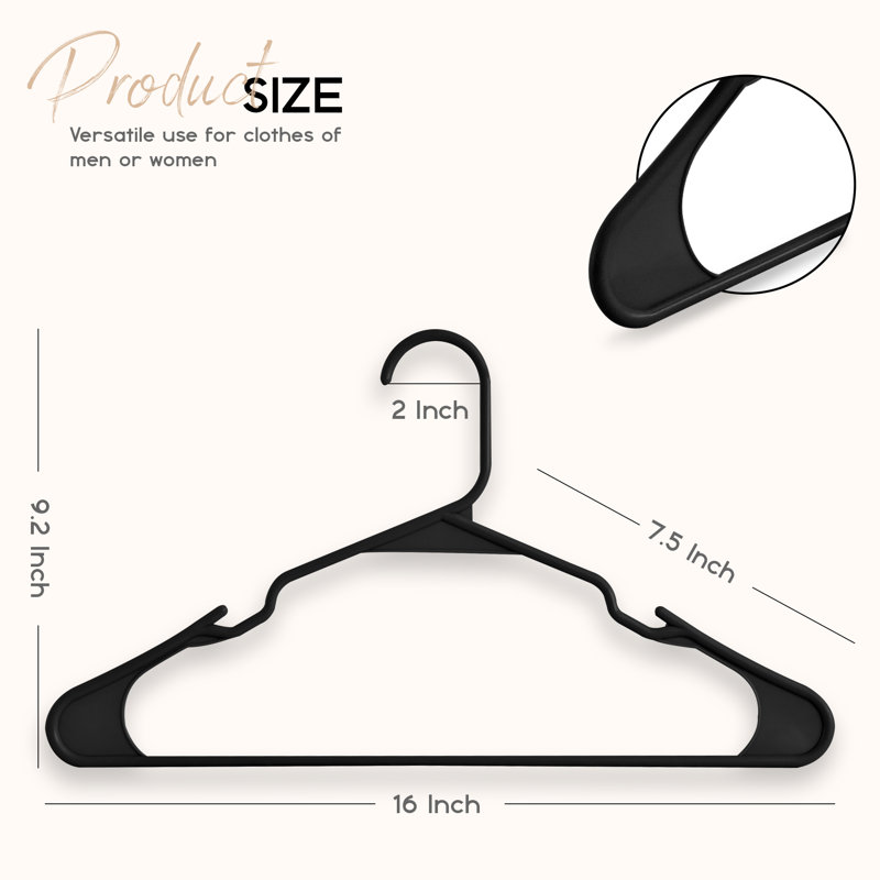 Cintre en plastique standard 50 pièces, Noir
