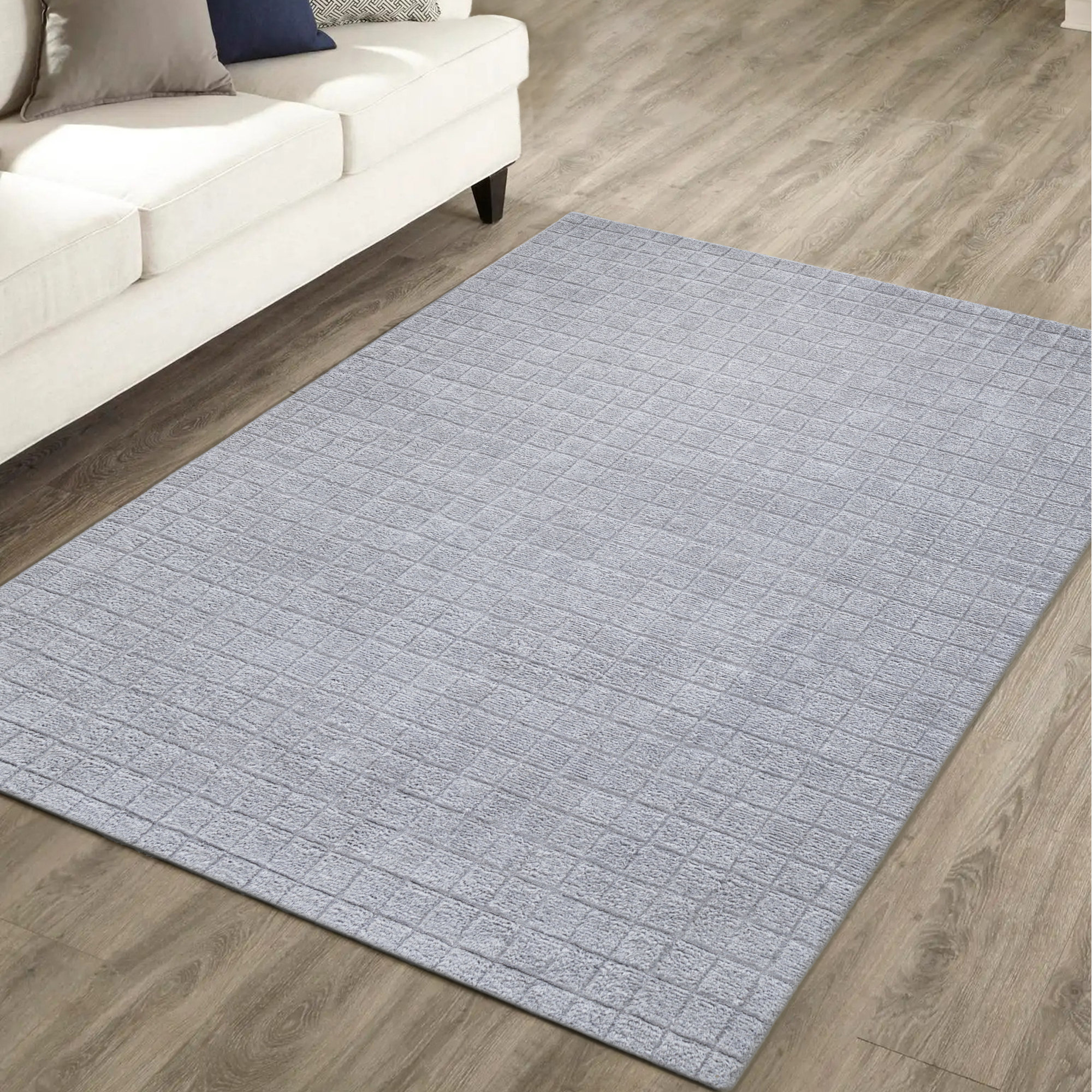 Gilligan Hand Tufted Recycled P.E.T Gray Rug, Rectangle 8' x 10'