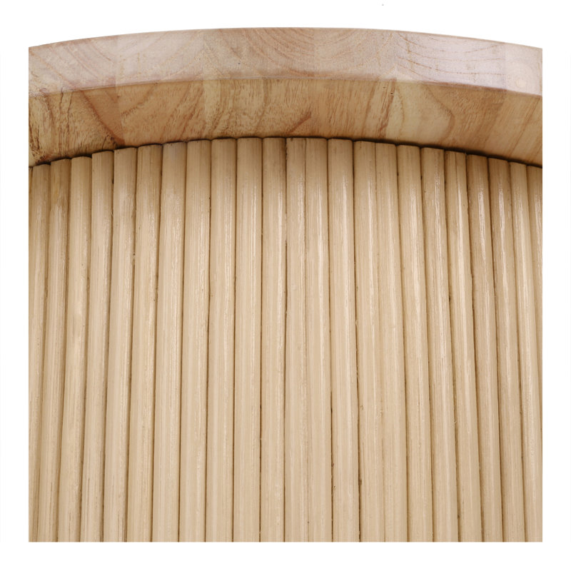 Dashad Rattan Side/End Table W/ Wood Top