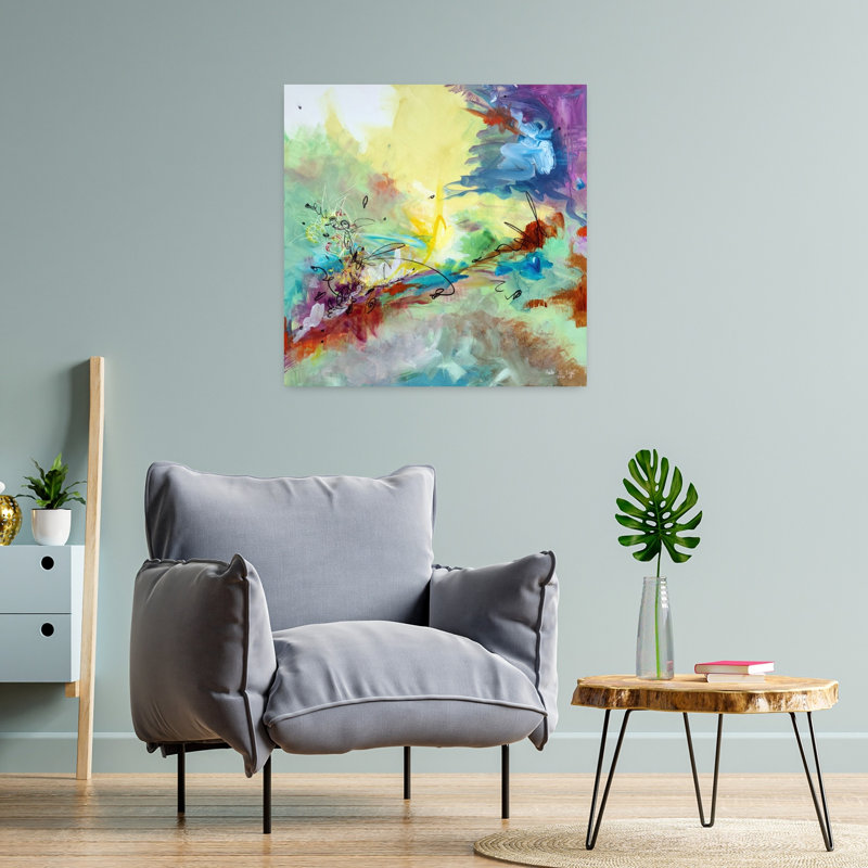 «Today jusqu'à May», art abstrait contemporain, H 24 po x l 24 po