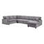 Canapé modulaire en chenille l 137 po Samara avec méridienne, rangement sous le siège et coussins décoratifs