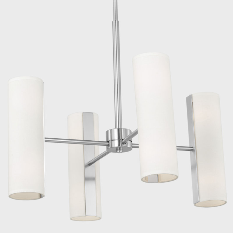 Lustre 8 lumières Capalino, Acier brossé, H 19,625 po x l 24 po x P 24 po