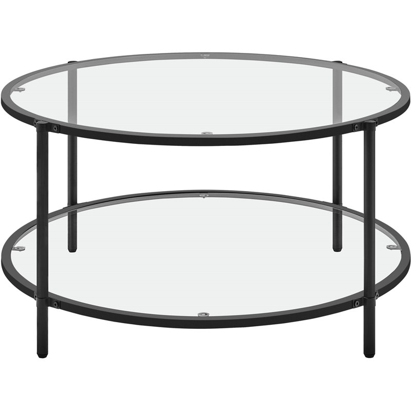 Glass Top Coffee Table, Black