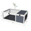 Maison en bois pour reptiles 39 po - pour lézards, serpents avec plateau imperméable et cage verrouillable, lampe amovible pour geckos