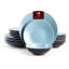 Service de table 18 pièces en grès HomeVSS Two-Tone Colors Life, fini mat, pour 6 personnes-62258299