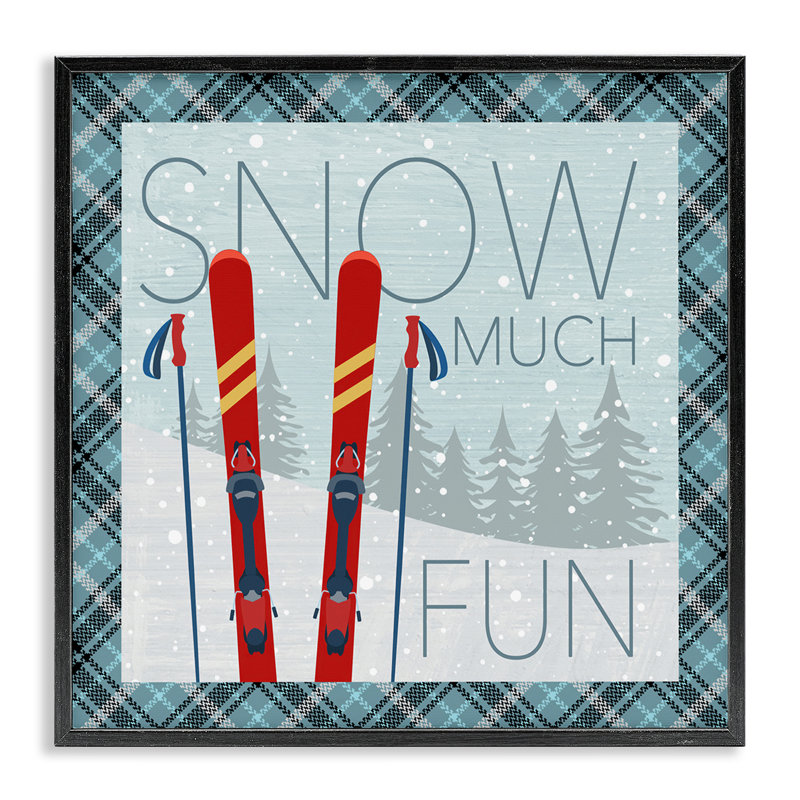Neige beaucoup de plaisir avec des estampes à carreaux par PDR, LLC., Giclée encadrée noir minuit, H 24 po x l 24 po