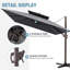 Parasol excentré en porte-à-faux de 141 po x 104 po, base incluse-504238878