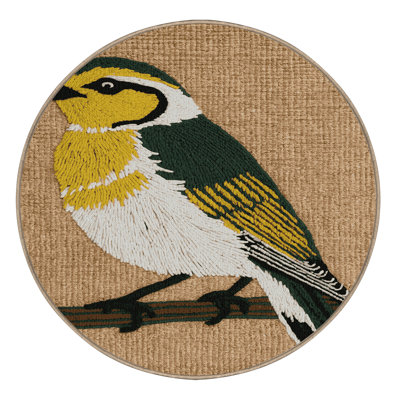 Washable European Goldcrest Birds Area Rug