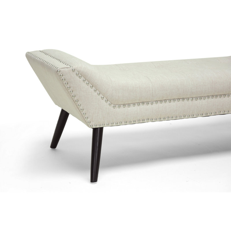 Banc en faux cuir Shanklin, Beige, H 17,75 po x l 47 po x P 19 po