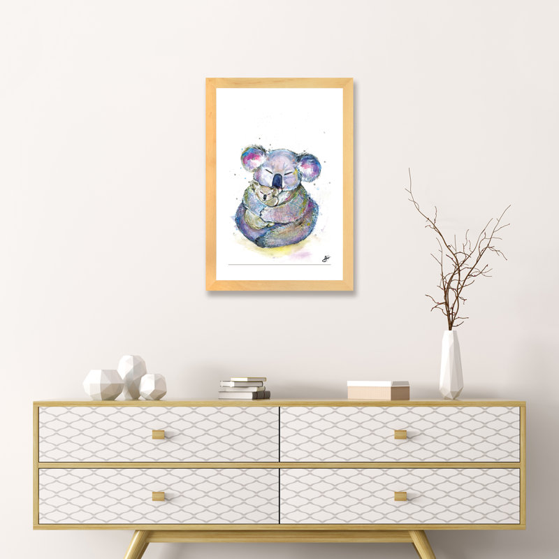 Animals, 32" H x 24" W x 1" D, Natural Wood Framed Fine Art Paper