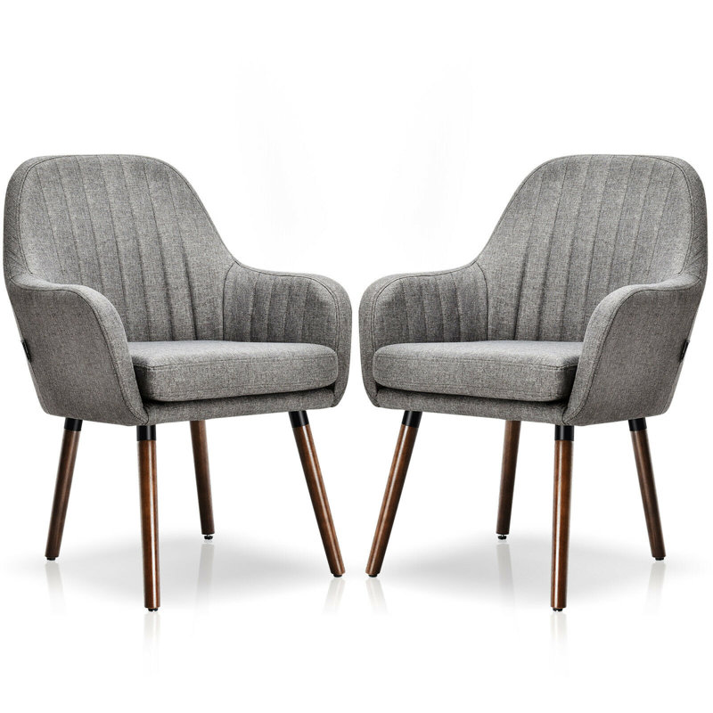 Fauteuil capitonnÃ© Brownett, 24,5 po de largeur, Lin gris