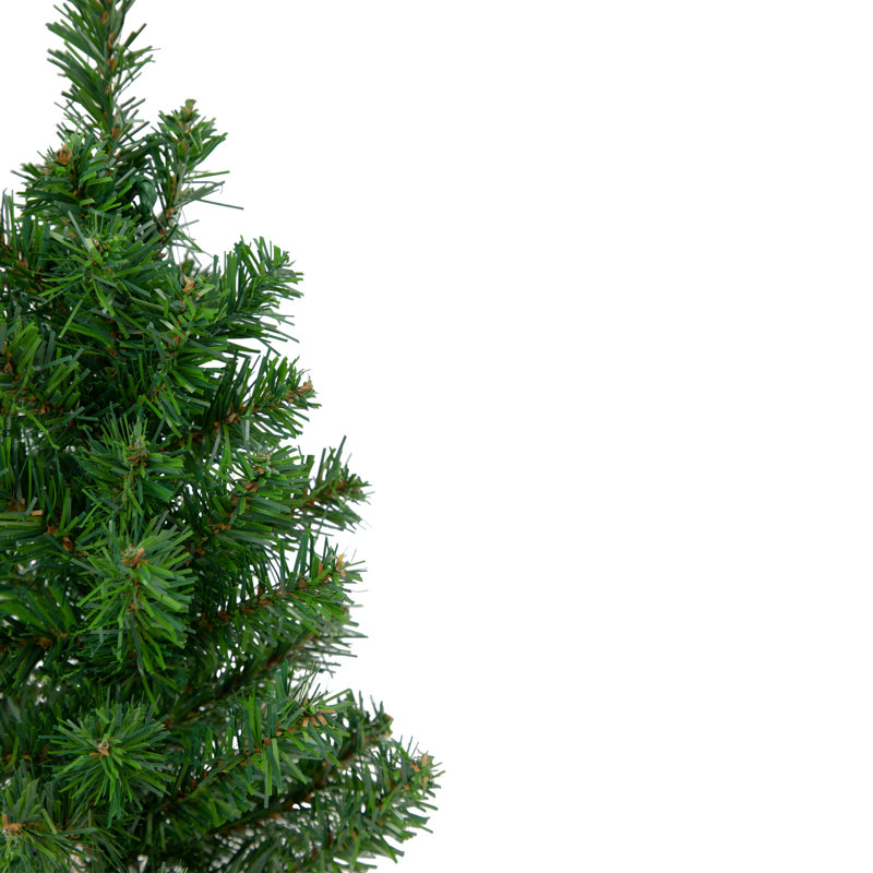 Arbre de Noël artificiel Alpine avec base en bois - non éclairé, H 1 pi