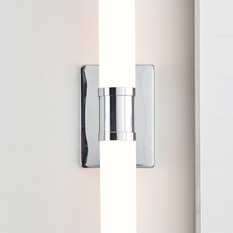 Chrome and White Dimmable 2-Light Bath Bar